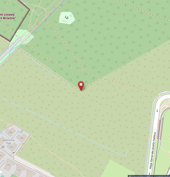 mapa Sciezka rekreacyjna do Parku Regana, https://www.openstreetmap.org/#map=17/54.410555/18.623768&layers